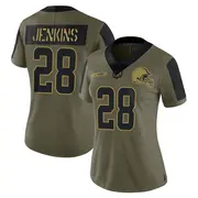 Olive Women's Rayshawn Jenkins Cleveland Browns Limited 2021 Salute To Service Jersey