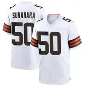 White Men's Rex Sunahara Cleveland Browns Game Jersey